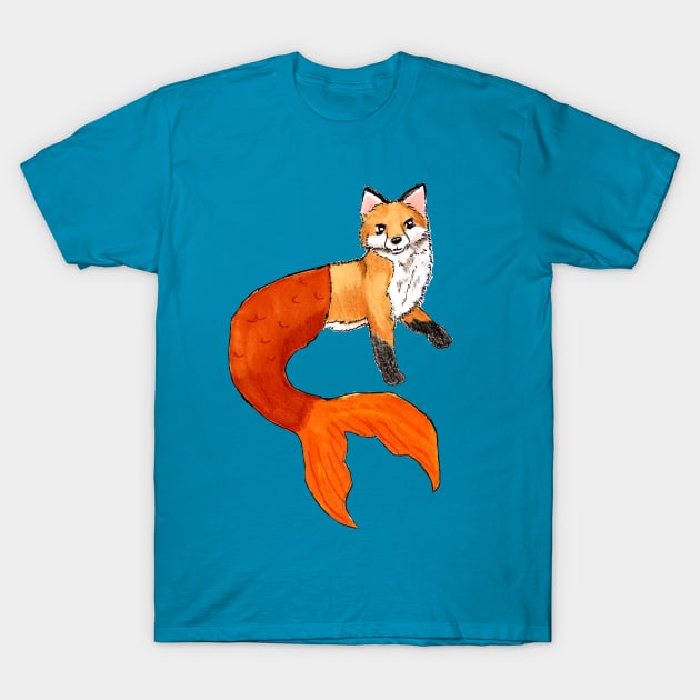 Fox Mermaid T-Shirt by BrittaniRose